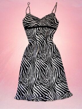 Express Zebra-Print Slip Dress - Black & White